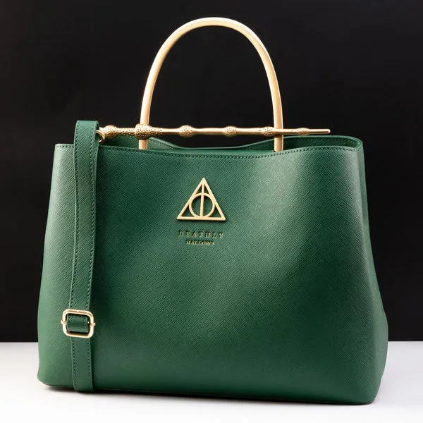 Loungefly x Harry Potter House Slytherin Green Saffiano Elder Wand Crossbody Handbag