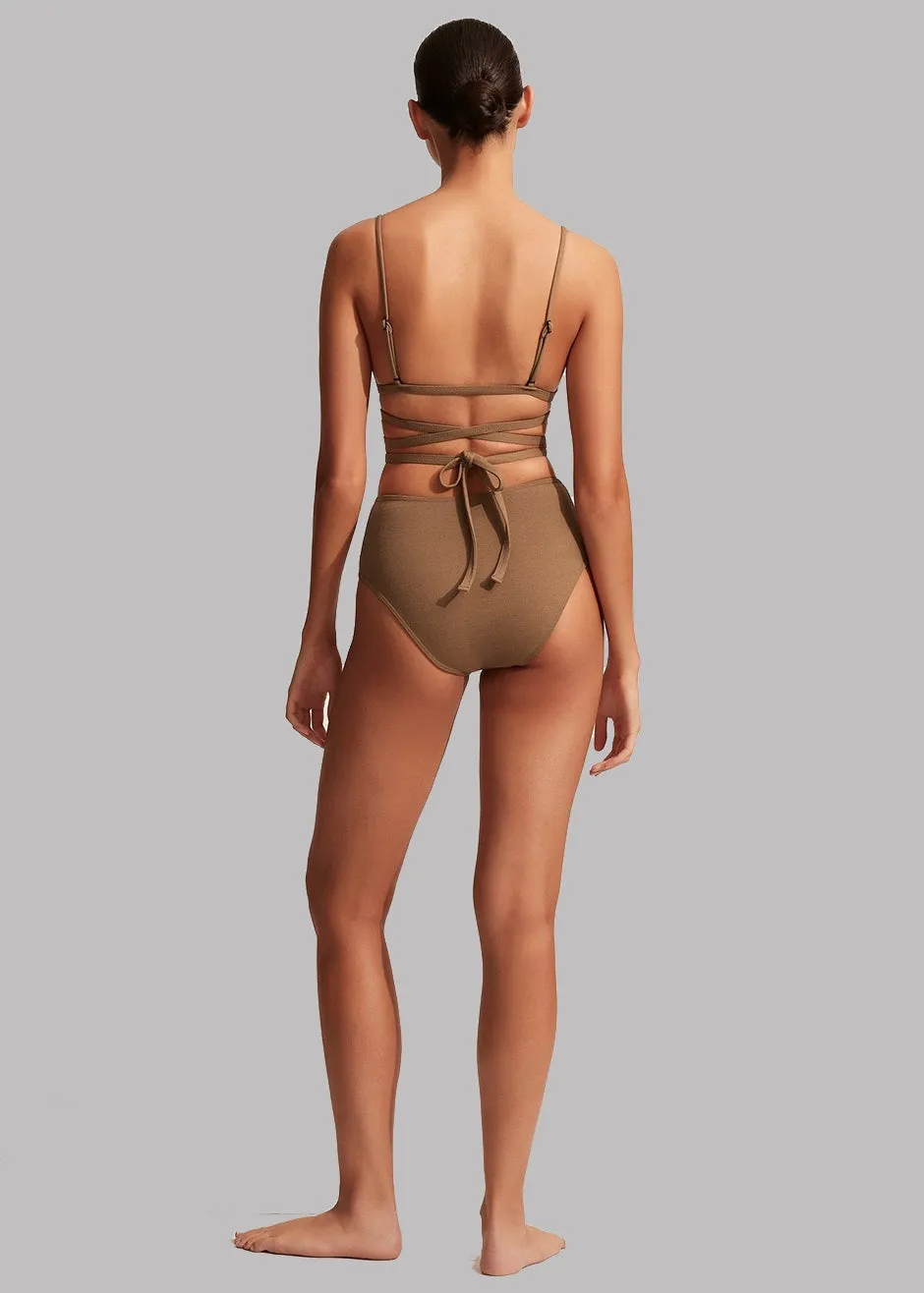 Matteau High Waist Bikini Brief - Cinnamon Crinkle