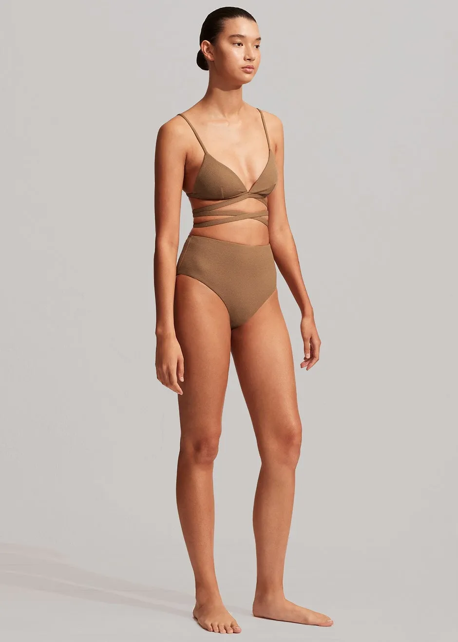 Matteau High Waist Bikini Brief - Cinnamon Crinkle