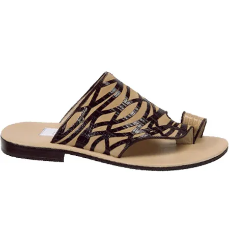 Mauri Muscat 1672 Suede &amp; Lizard Sandals Dune (Special Order)