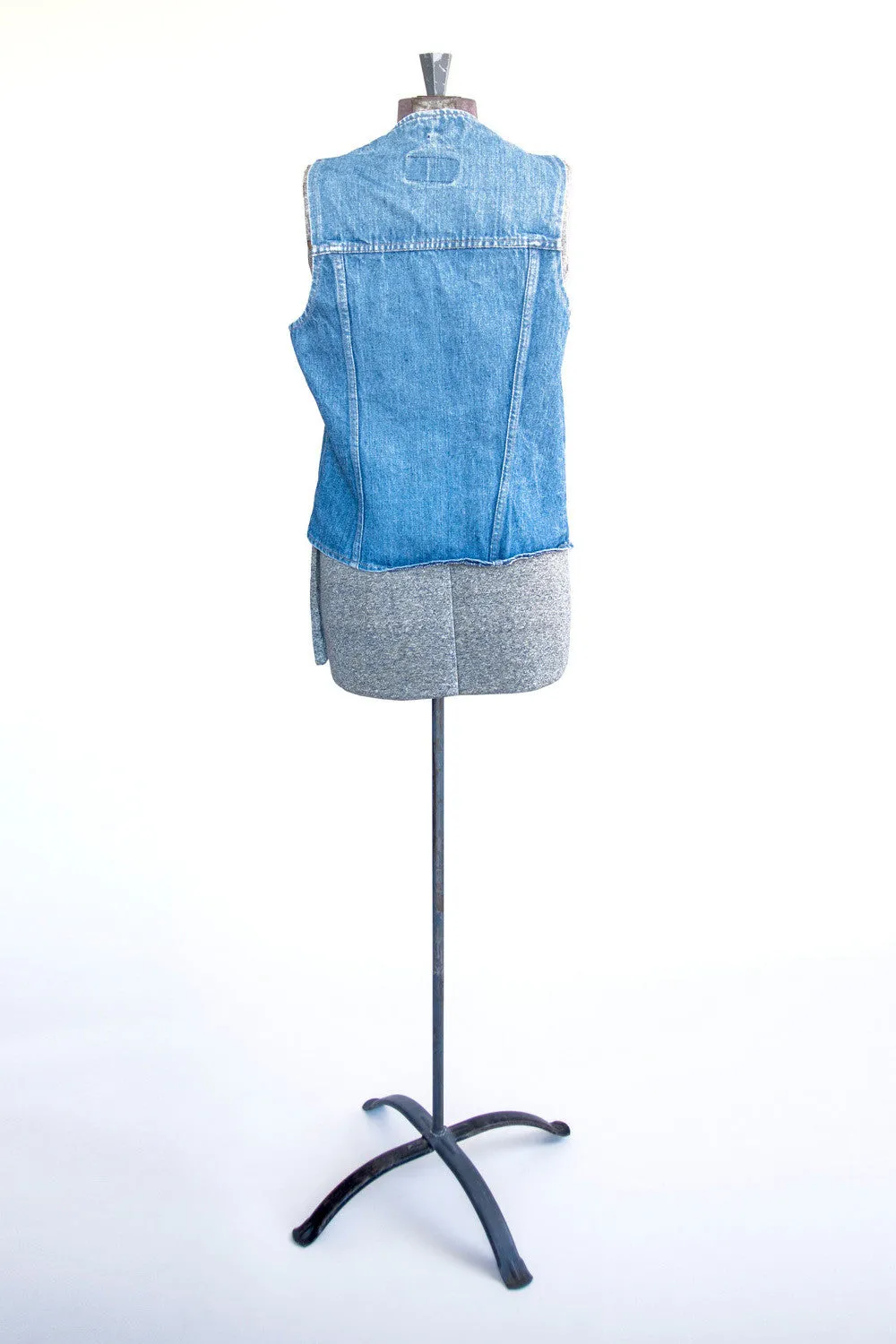 Medium Wash 70s Vest - Women’s Vintage Denim Vest