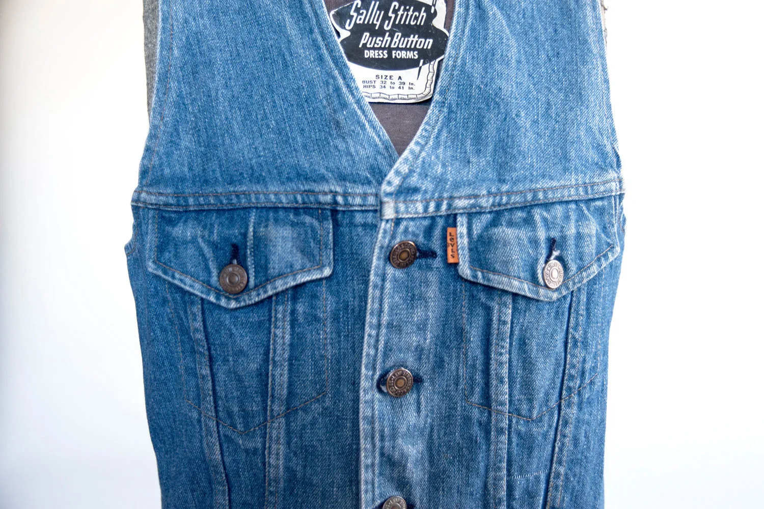 Medium Wash 70s Vest - Women’s Vintage Denim Vest