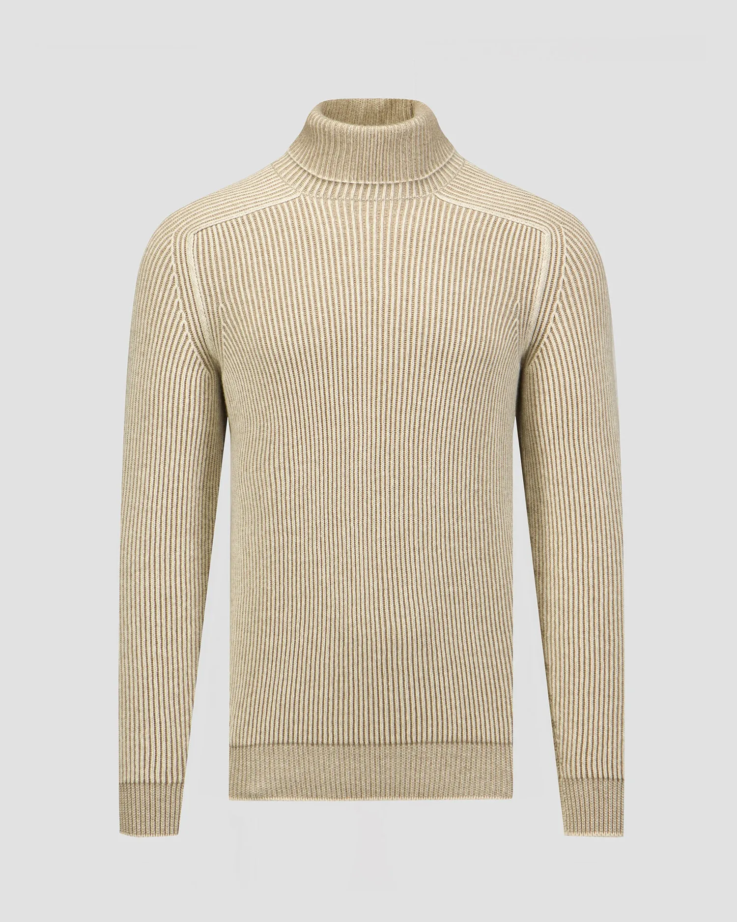 Men's beige cashmere turtleneck jumper Sease kt030xg027-n41