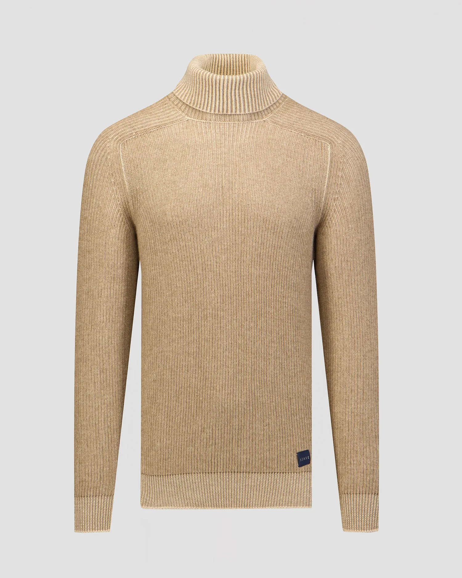 Men's beige cashmere turtleneck jumper Sease kt030xg027-n41