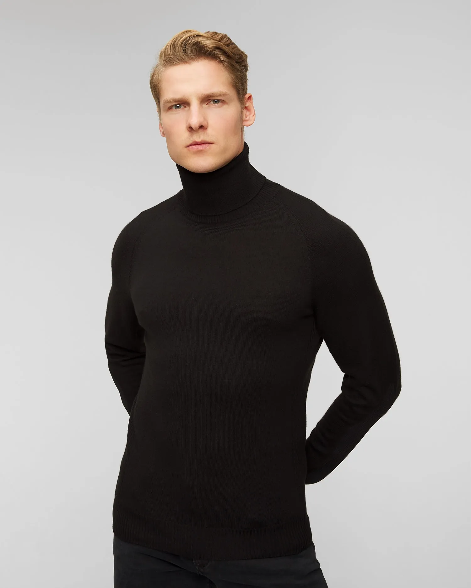 Men's black wool turtleneck jumper Sease kt038xg004-n61