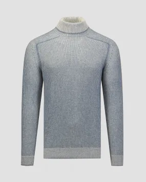 Men's blue cashmere turtleneck jumper Sease kt030xg006-n53