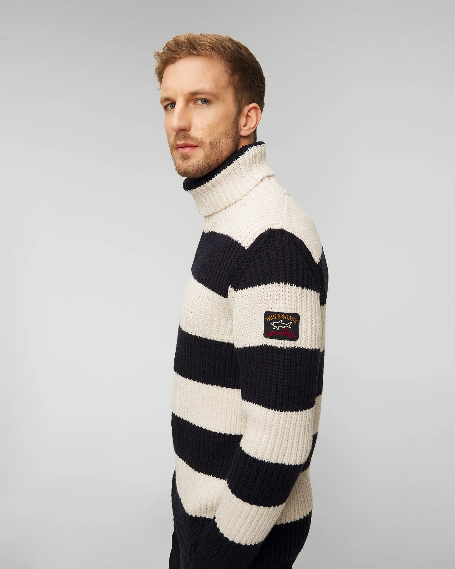 Men's striped wool turtleneck by Paul&Shark 13311096-583