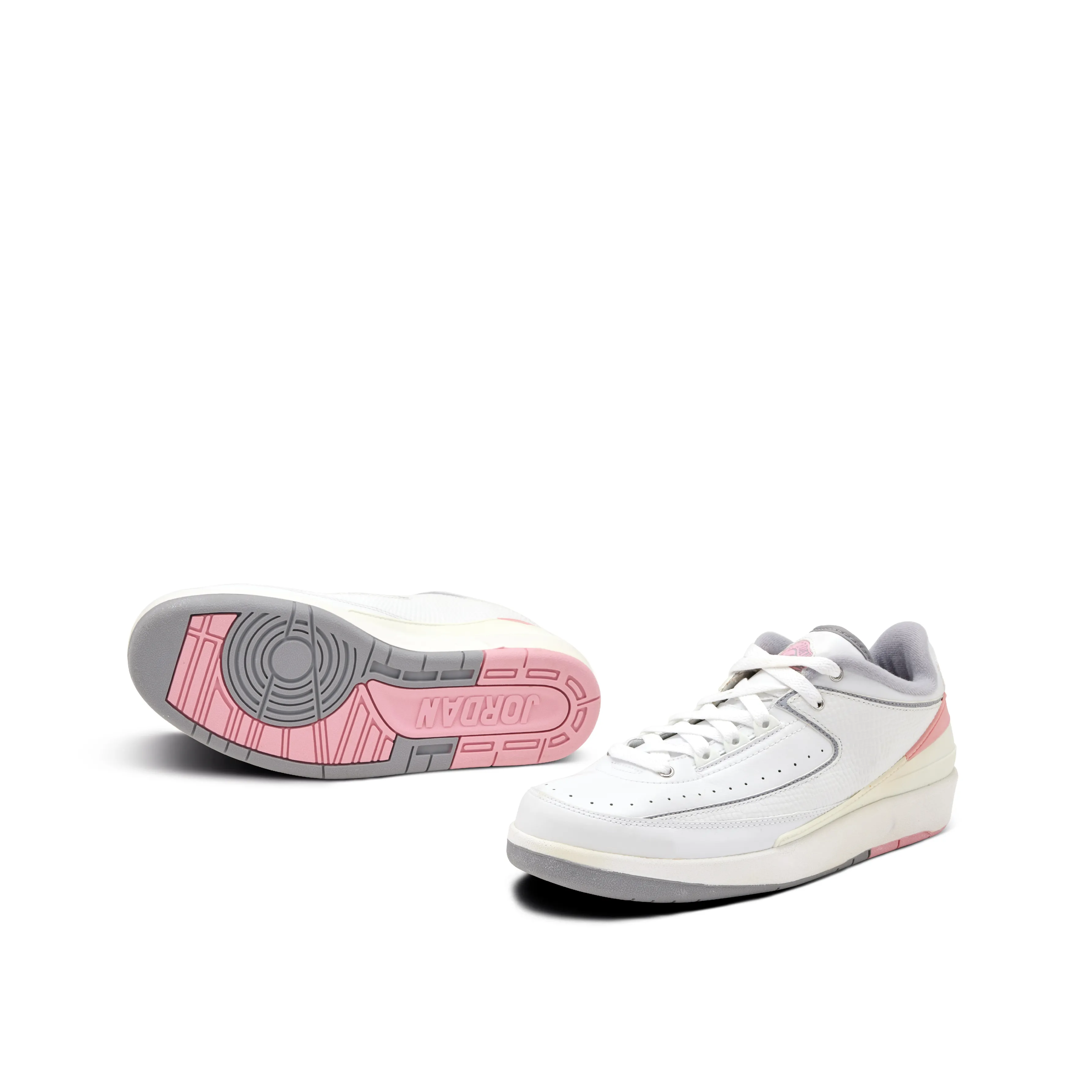 Nike Nike Air Jordan 2 Retro Low Women's White Steel Grey Real Pink | Size 7Y