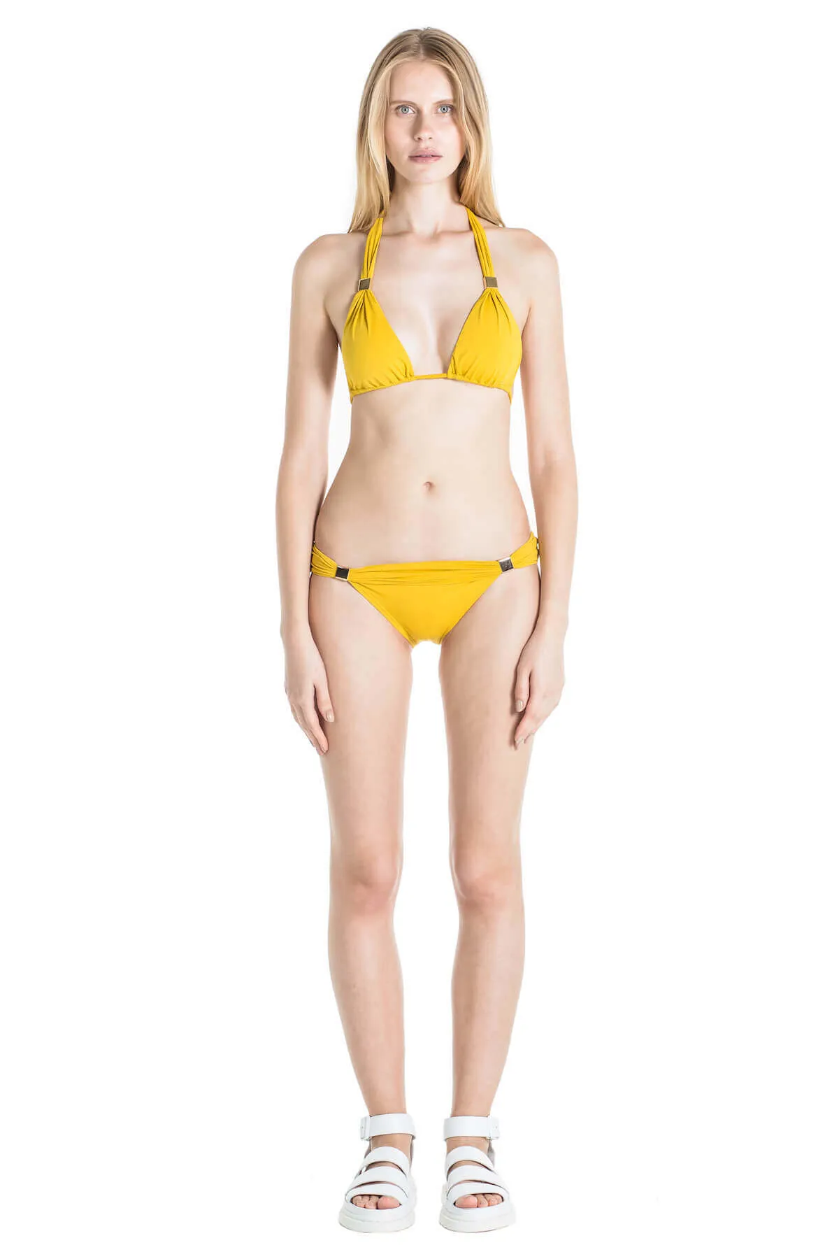 Nina Halter Bikini Top with Pads - Mustard