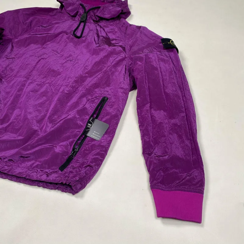 Nylon Metal Smock Pullover Purple