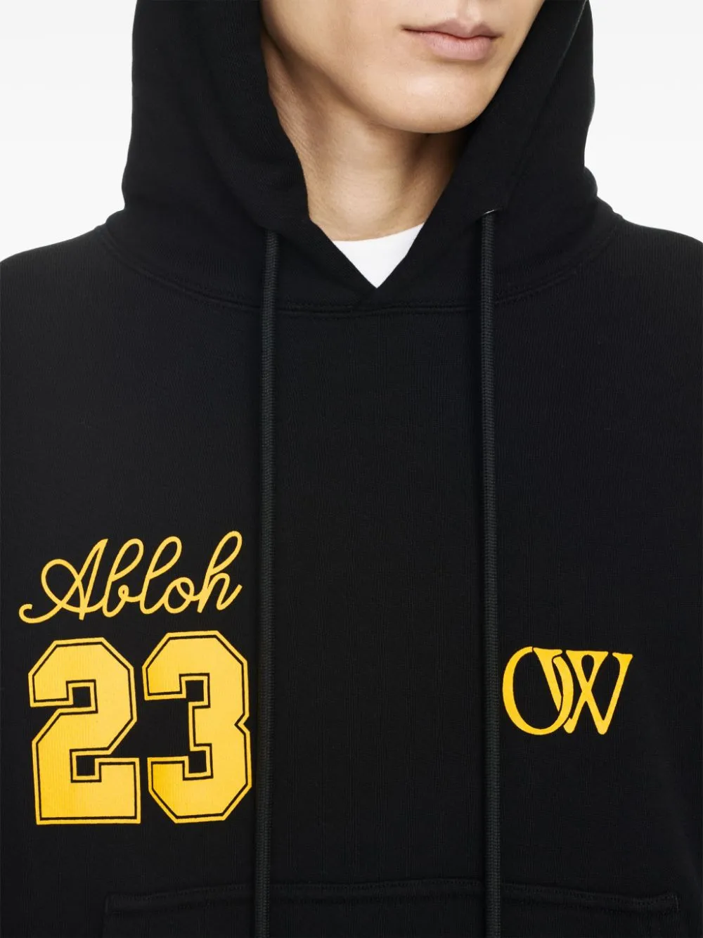 Off White    Off White Printed Cotton Hoodie