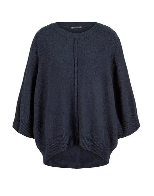 Oska 3/4 Sleeve Knit Pullover in Navy