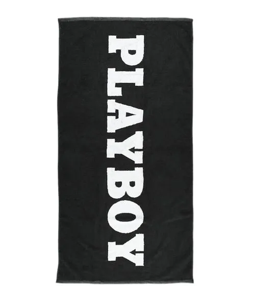 Pack of 2 PLAYBOY x DEF cotton bath towels, terry towels, bath towels, 70cm x 140cm DFPBTW100 with bunny or logo lettering, blac