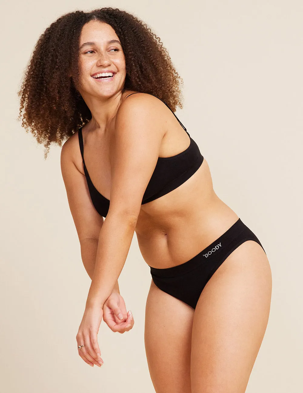 Period & Leak Proof Hipster Bikini, Light - Black