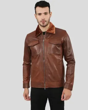 Peyton Brown Racer Leather Jacket