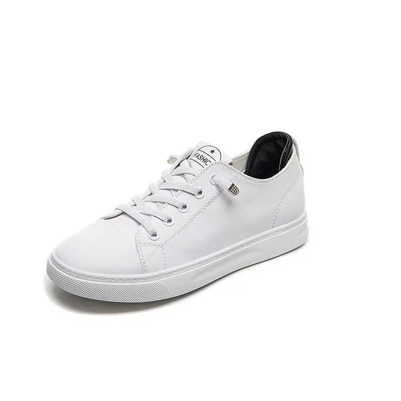 Platform Leather White Sneakers