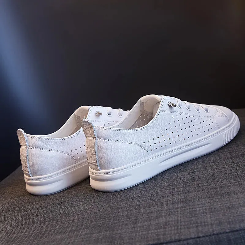 Platform Leather White Sneakers