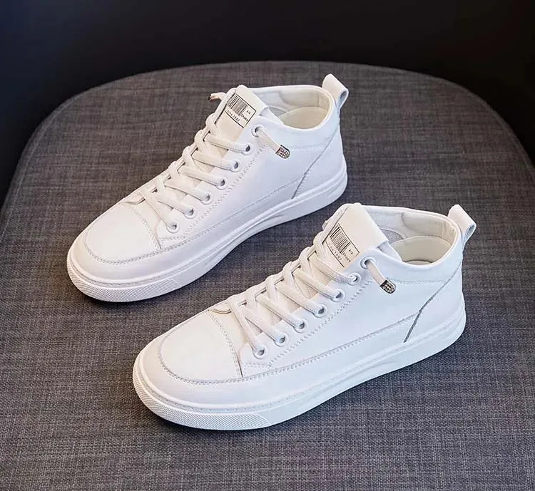 Platform Leather White Sneakers