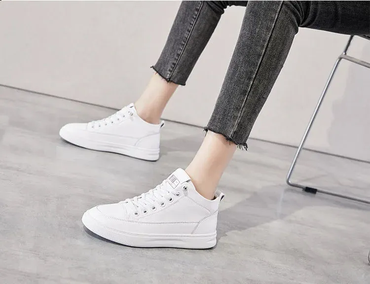 Platform Leather White Sneakers