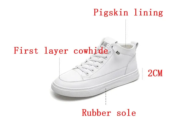 Platform Leather White Sneakers