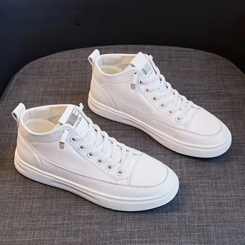 Platform Leather White Sneakers