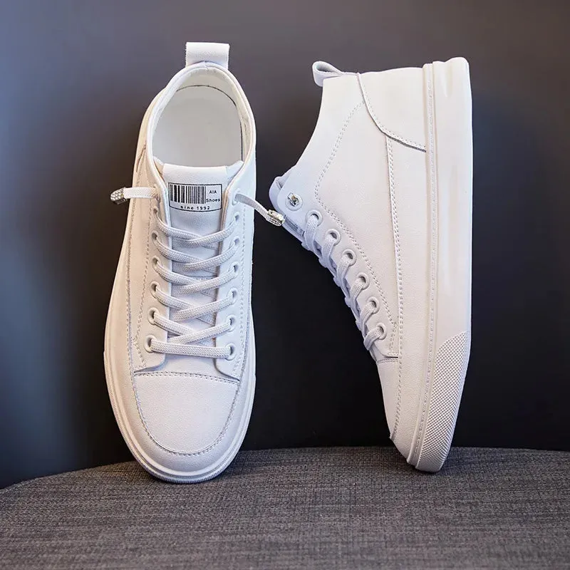 Platform Leather White Sneakers