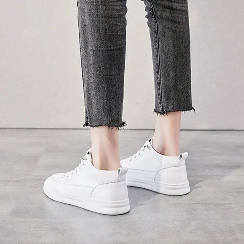 Platform Leather White Sneakers