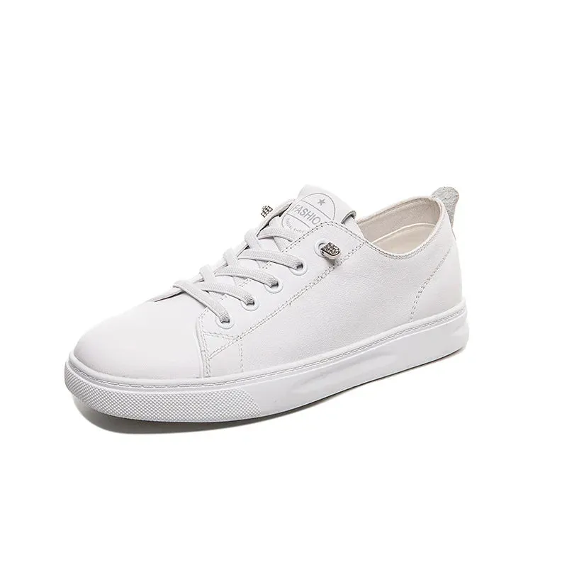 Platform Leather White Sneakers