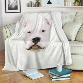 Premium Blanket Dogo Argentino Face Hair