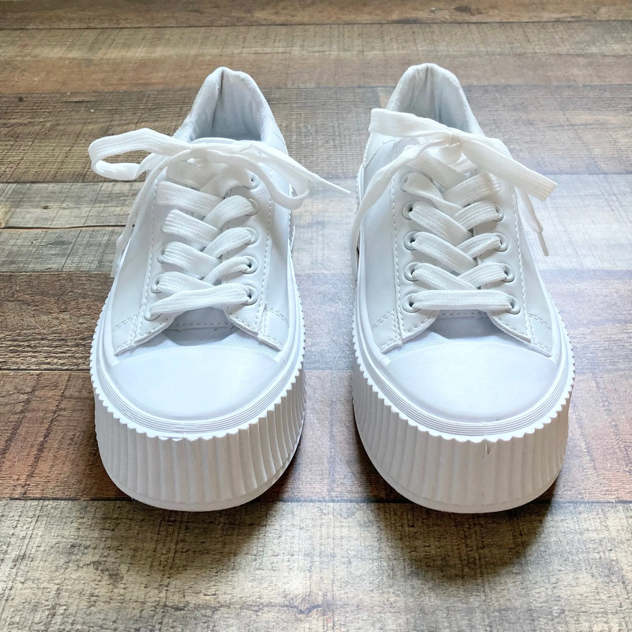 Qupid White Platform Sneakers- Size ~8 (see notes)