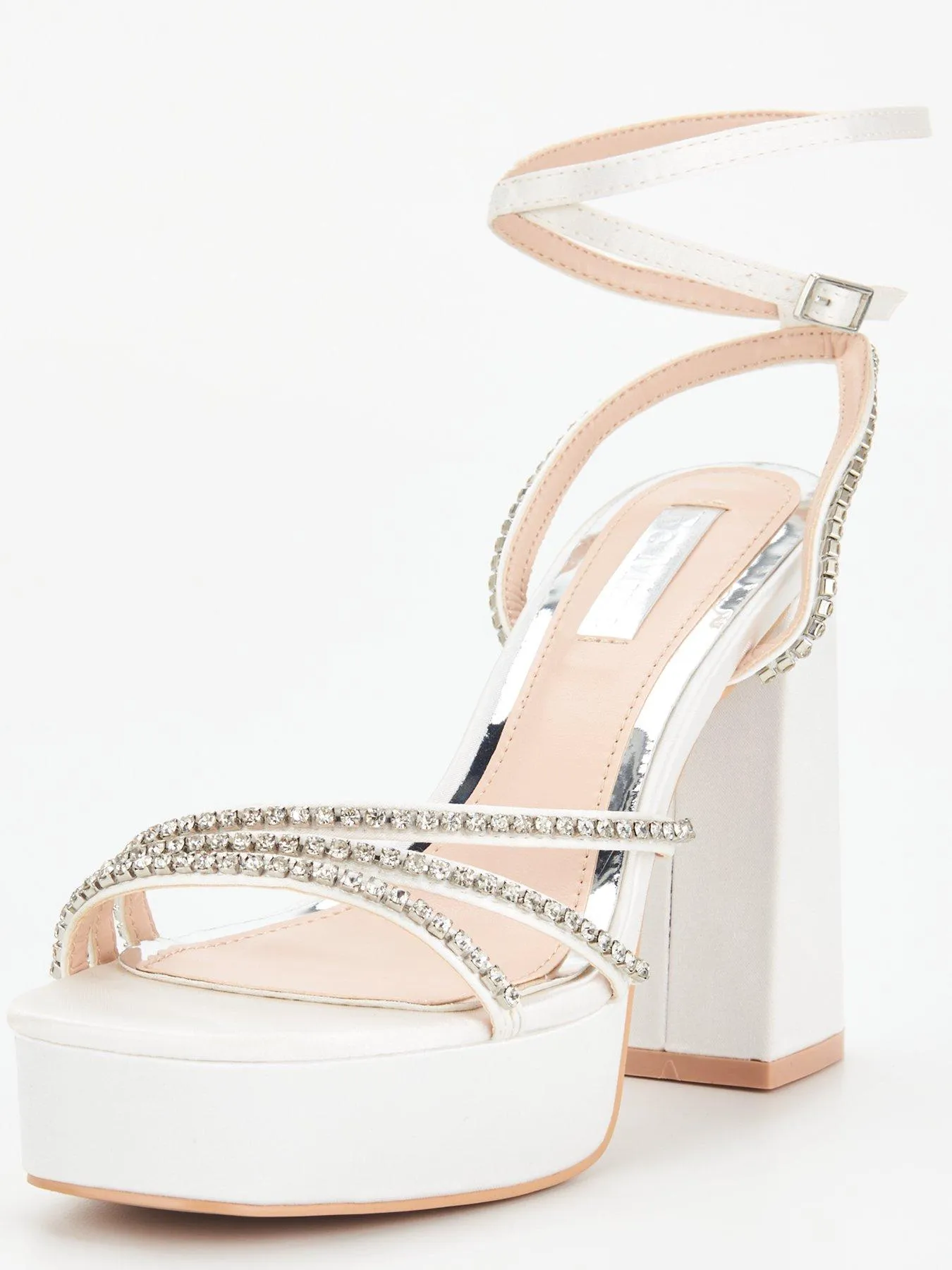 Raid Be Mine Bridal Maysha Strappy Platfrom Heeled Sandals - Ivory Satin