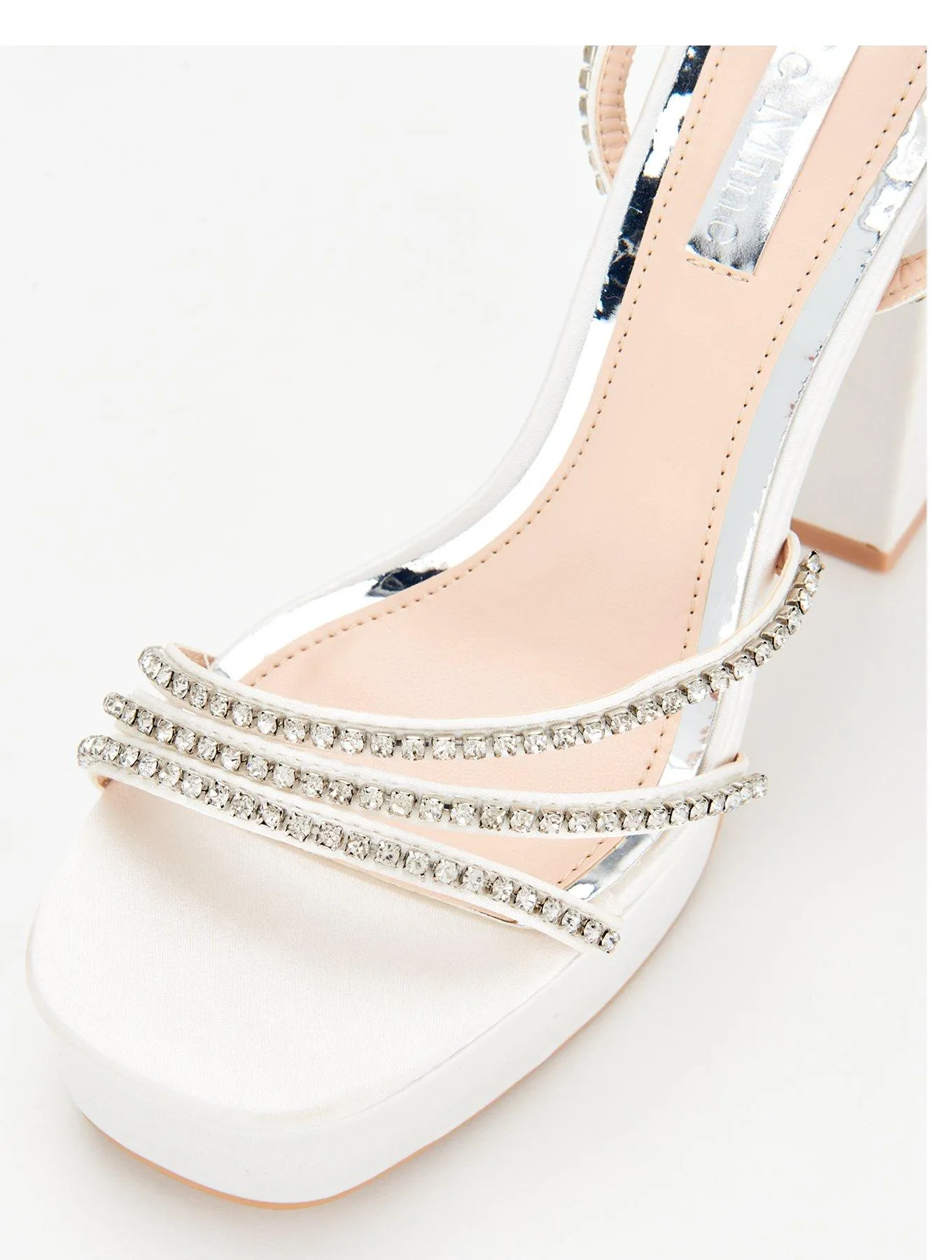 Raid Be Mine Bridal Maysha Strappy Platfrom Heeled Sandals - Ivory Satin