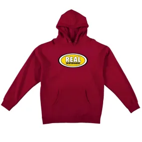 REAL SKATEBOARDS OVAL LOGO HOODIE MAROON