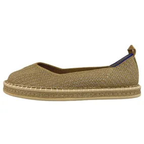 Rothy's The Espadrille Gold Metallic Woven Slip On Comfort Ballet Flats Shoes 10