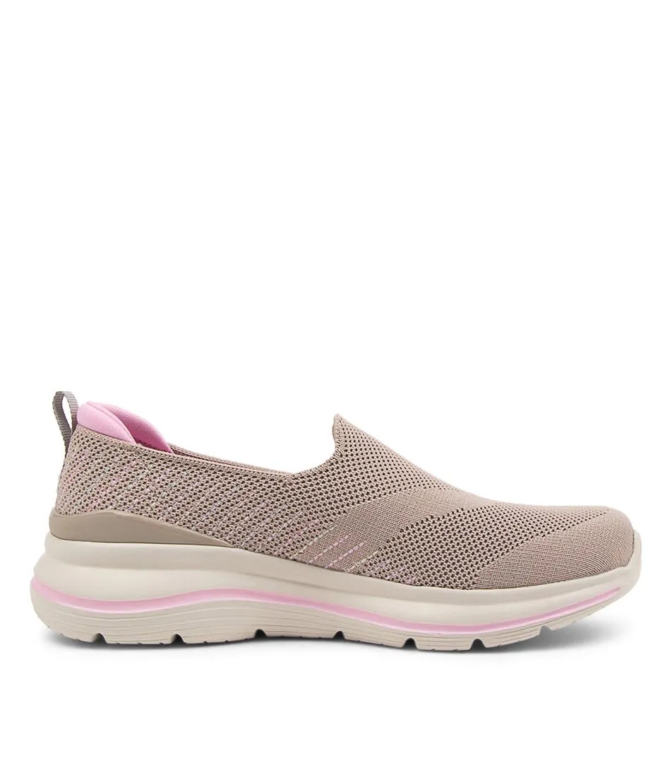 SKECHERS Go Walk Stretch Fit Taupe Pink Sneakers