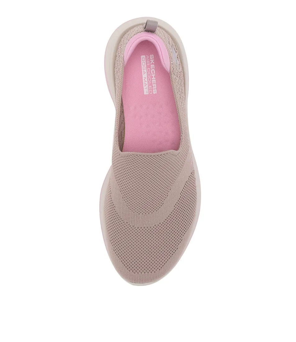 SKECHERS Go Walk Stretch Fit Taupe Pink Sneakers