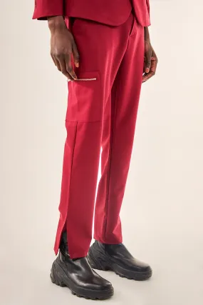 Skinny Zip Chain Suit Trousers