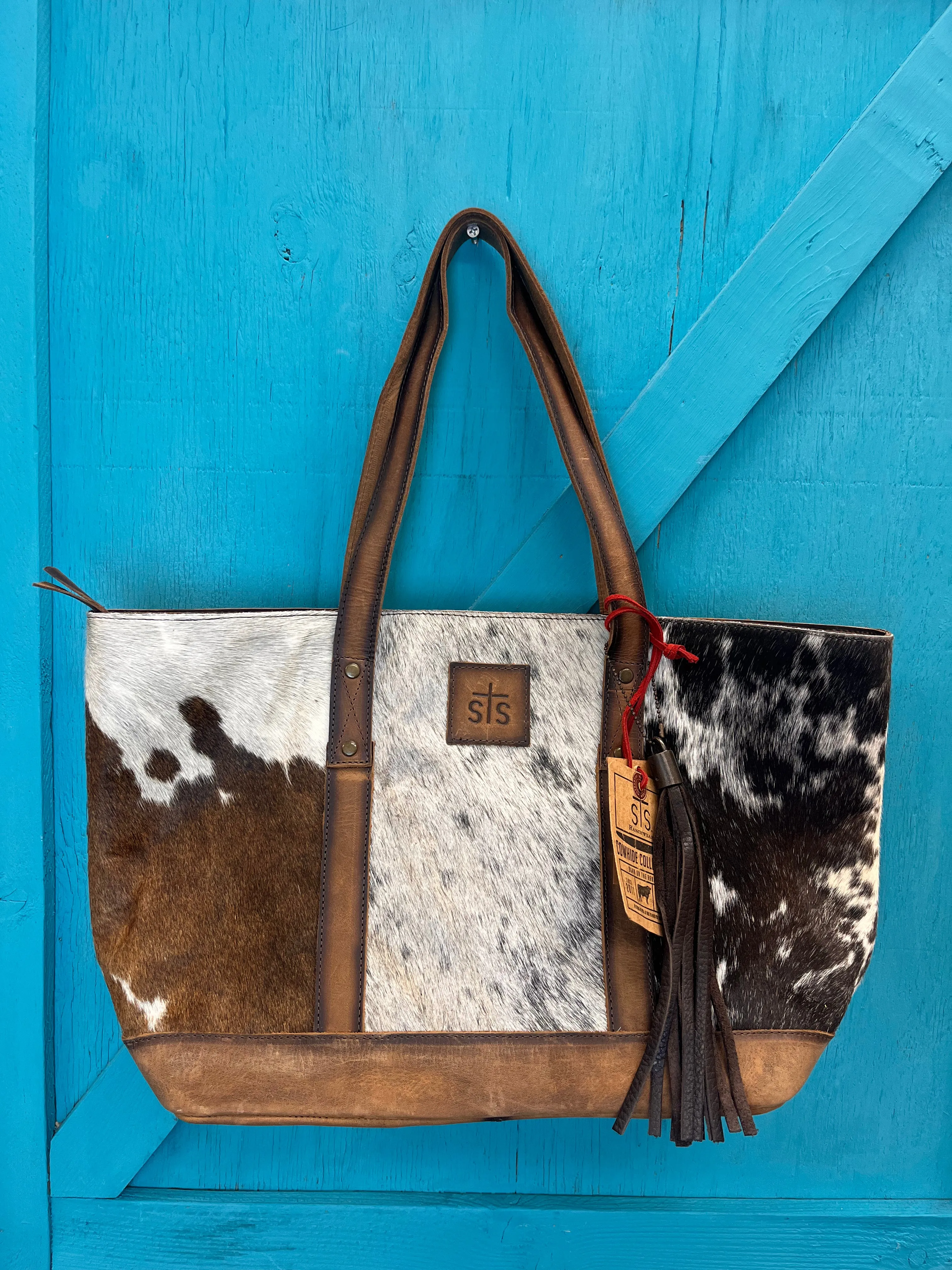 STS Cowhide Hair-On Cheyenne Concealed Carry Tote Purse STS31119