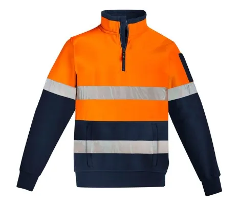 SYZMIK Unisex Hi Vis 1/4 Zip Pullover Hoop Taped 320gsm