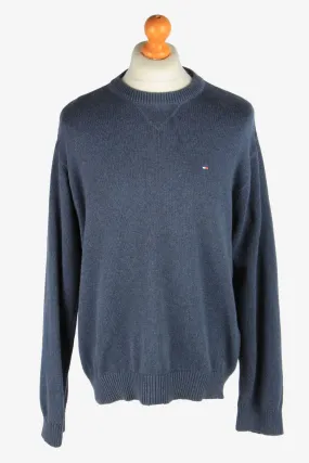 Tommy Hilfiger Crew Neck Jumper Pullover 90s Blue XL - Pepper Tree London