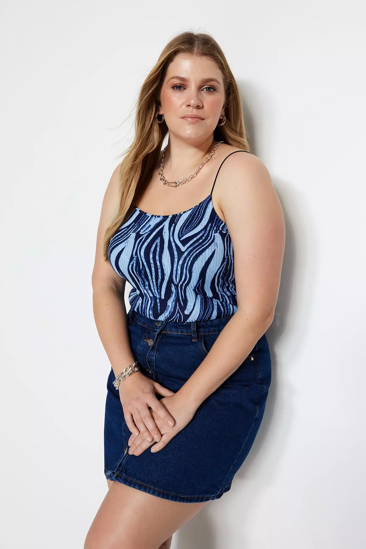 Trendyol Plus Size Zebra Tank Top