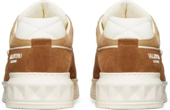 Valentino Garavani One Stud XL leather sneakers Neutrals