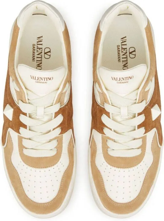 Valentino Garavani One Stud XL leather sneakers Neutrals