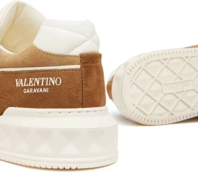 Valentino Garavani One Stud XL leather sneakers Neutrals