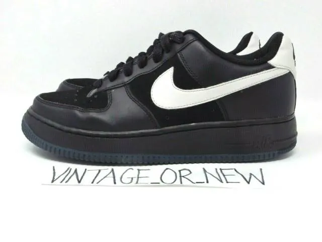 VTG 2008 Nike Air Force 1 Low Black Royal White 314192-0...