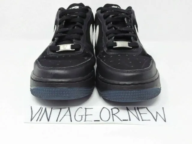 VTG 2008 Nike Air Force 1 Low Black Royal White 314192-0...