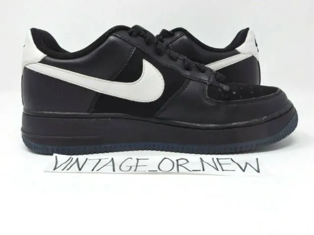 VTG 2008 Nike Air Force 1 Low Black Royal White 314192-0...