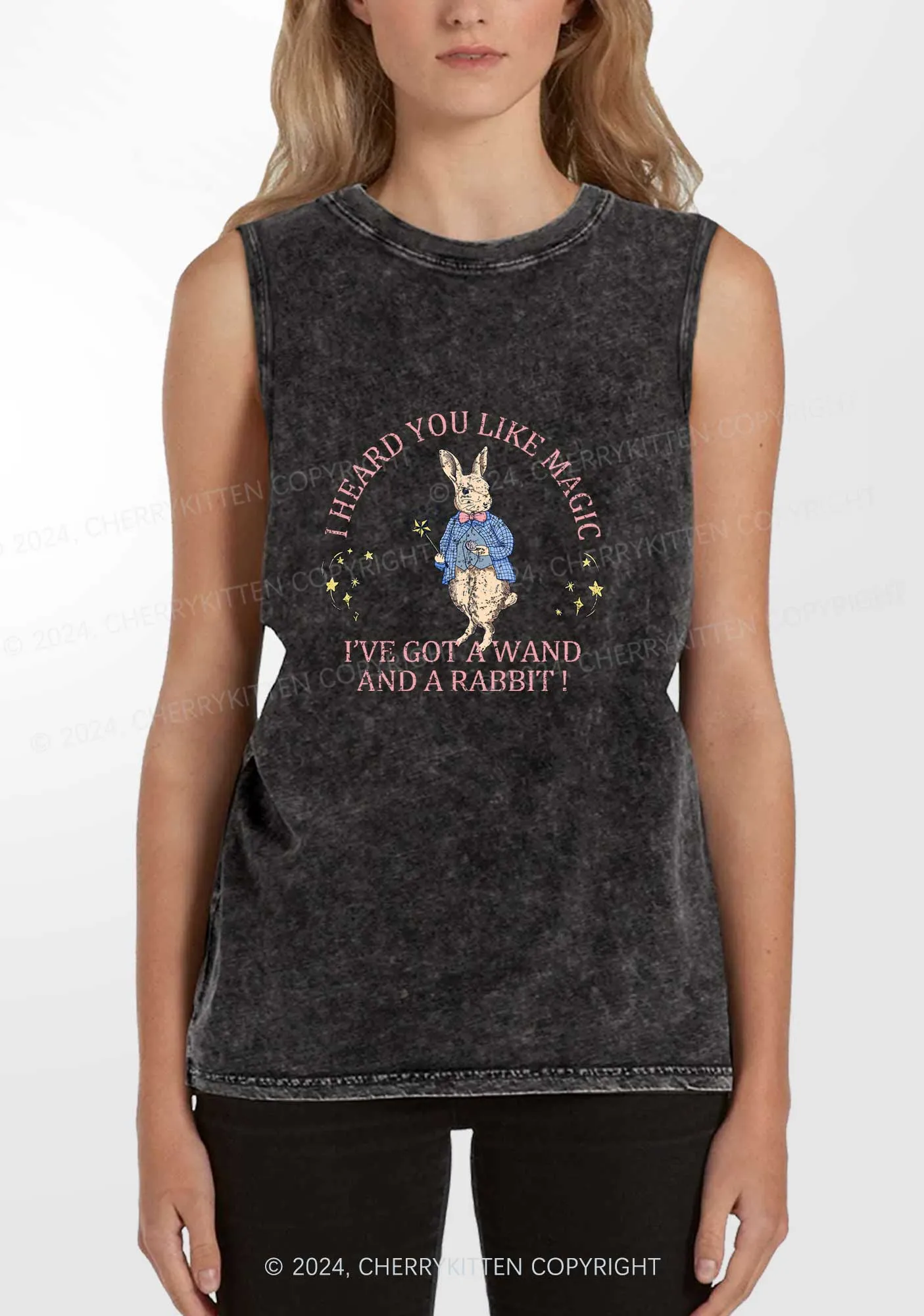 Wand Rabbit Y2K Washed Tank Cherrykitten