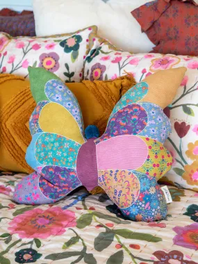 Whimsy Patchwork Pillow - Butterfly