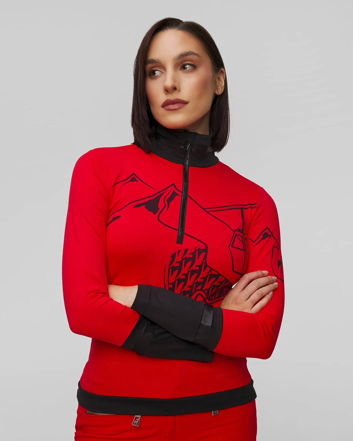 Women's red ski turtleneck Toni Sailer Amie Gondola 342325G-457